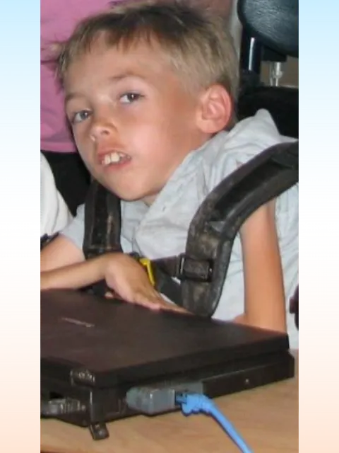 Tyler, early 2000s, at his first laptop